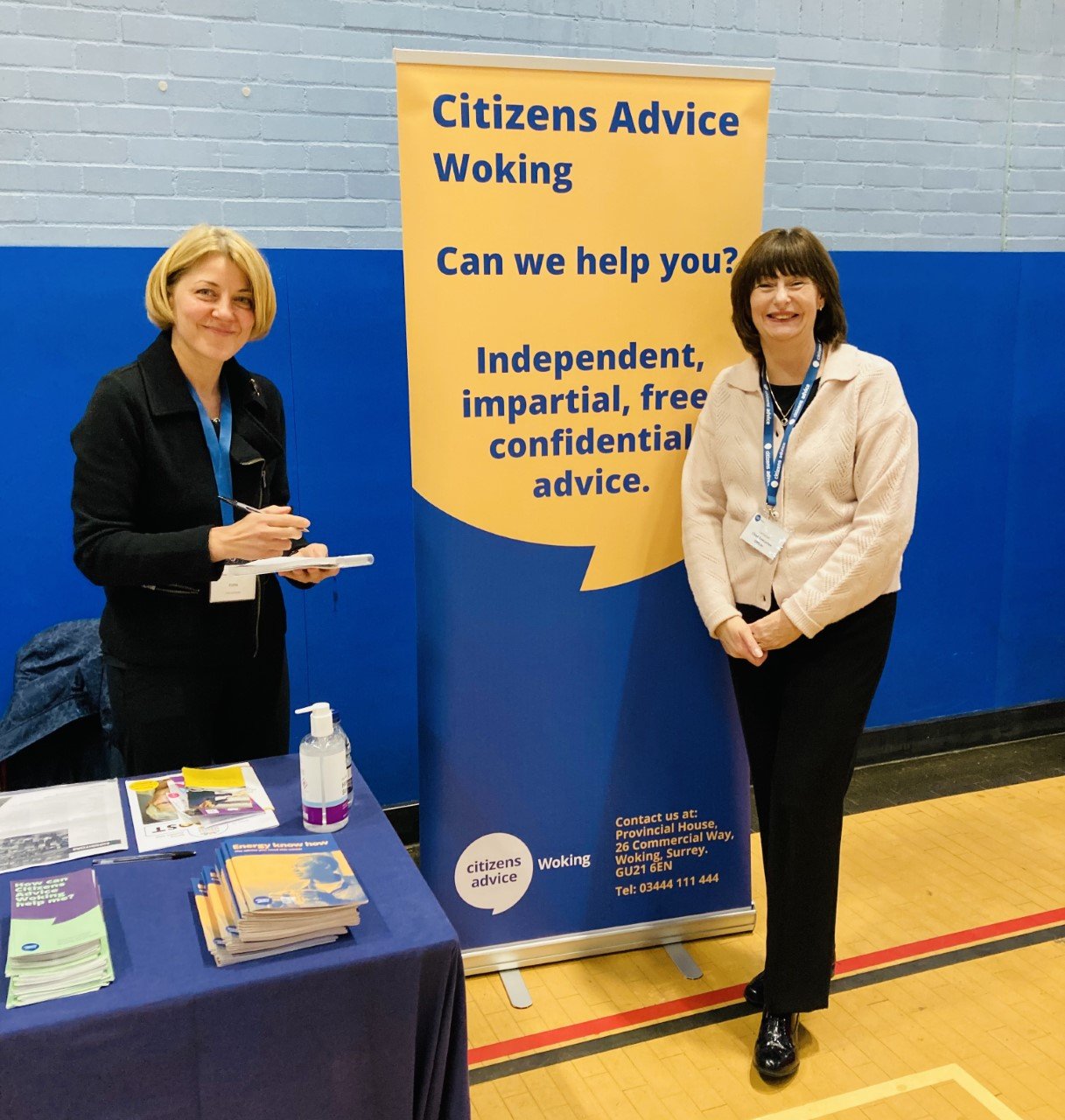 Elena and Lorraine at Working Together for Citizens Advice Woking